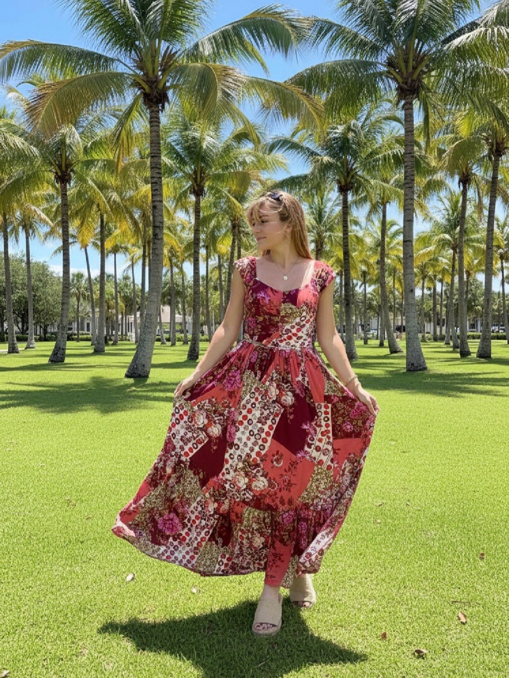 Free People Sasha Maxi Dress in Strawberry Combo